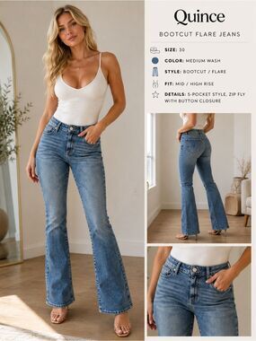 Quince Blue Bootcut Flare Jeans